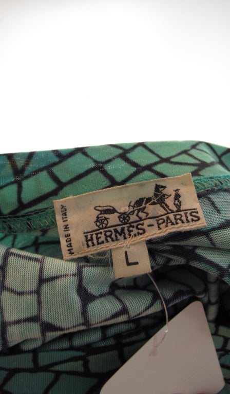 Cravate HERMÈS Soie 100% Motif Dauphins - Occasion Très Bon état - Fabriqué En France