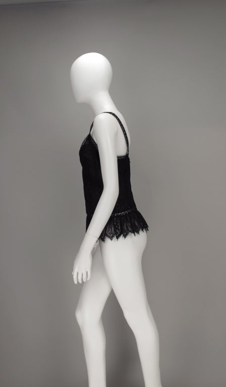 Women's Chloe black lace camisole 1990s