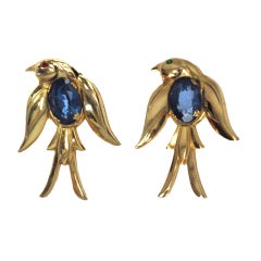 Vintage Coro jeweled bird pins