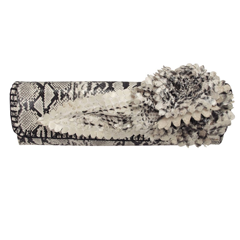 Fatto a mano by Carlos Falchi  snakeskin clutch