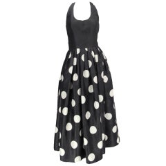 James Purcell polka dot halter dress