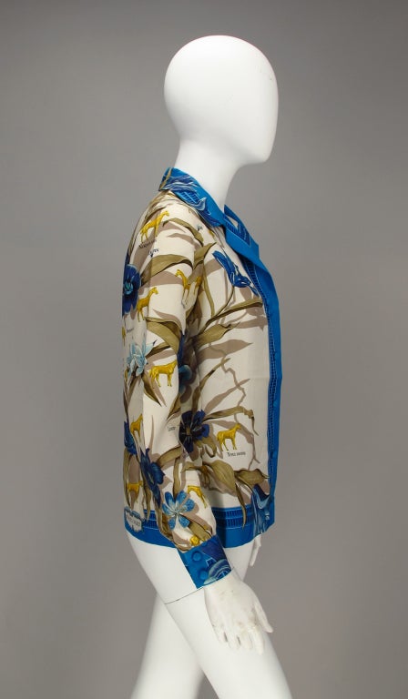Women's 1960s Hermes blouse La France Hippique 1854, Lenke Szechenzyl