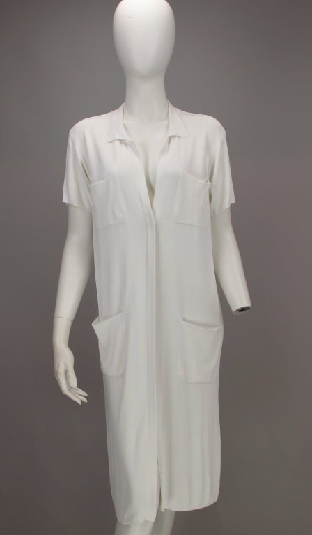 Krizia white jersey knit day dress