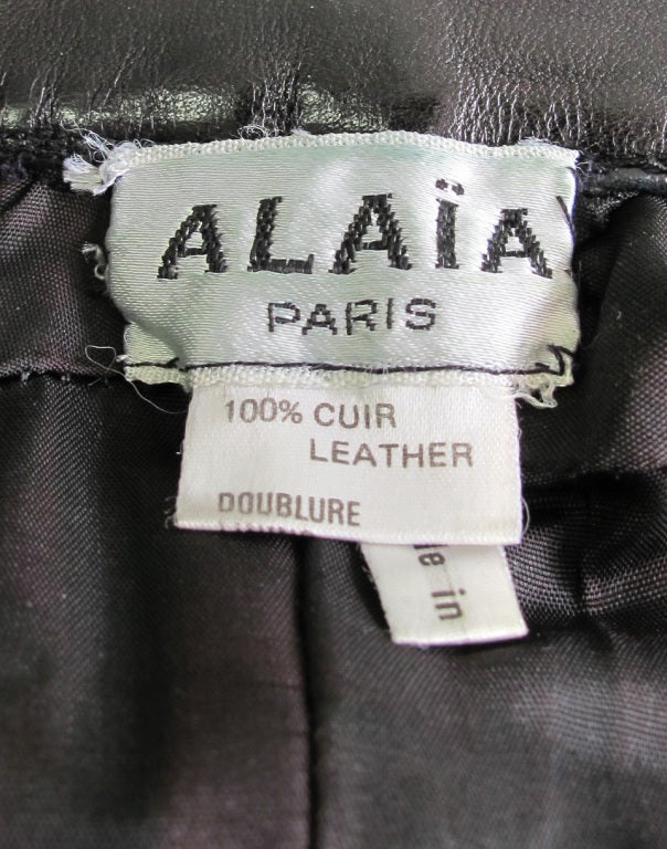Alaia black leather skirt 6