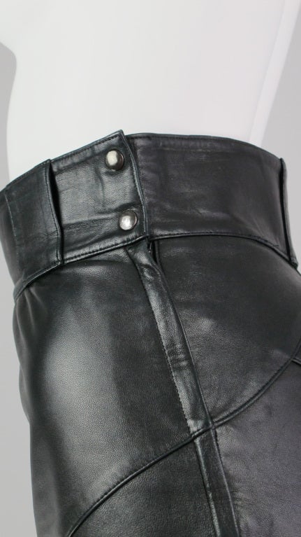 Alaia black leather skirt 5