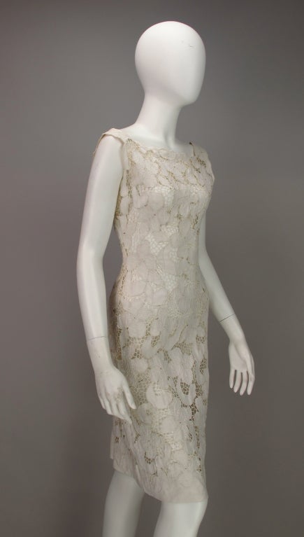 cutwork white dress