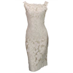 Vintage 1950s Madeira white cutwork lace afternoon dress