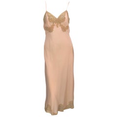 1930s Crepe de chine couture slip