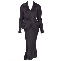 Black satin suit John Galliano