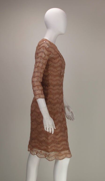 Women's Anna Giovannozzi 1950s silk ribbon knit dress