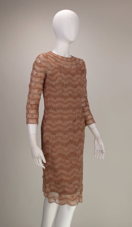 Anna Giovannozzi 1950s silk ribbon knit dress 4
