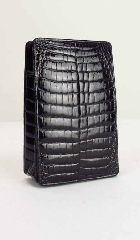 Women's or Men's Glazed alligator cigarette case 1960s