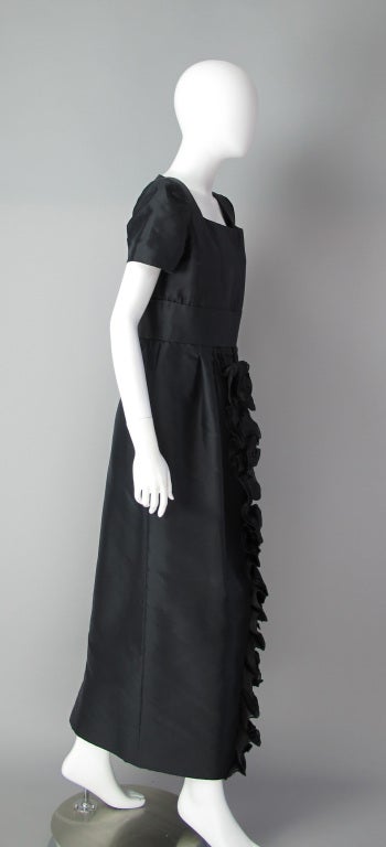Black 1960s Tiziani black rose gown & jacket