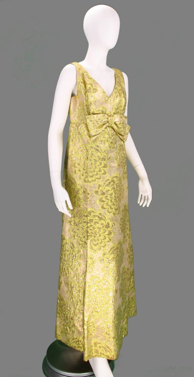 Women's Lord & Taylor 1960s brocade gown