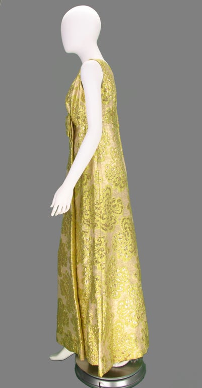 Lord & Taylor 1960s brocade gown 4