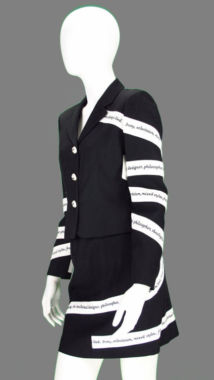 Moschino Irony of design suit 3