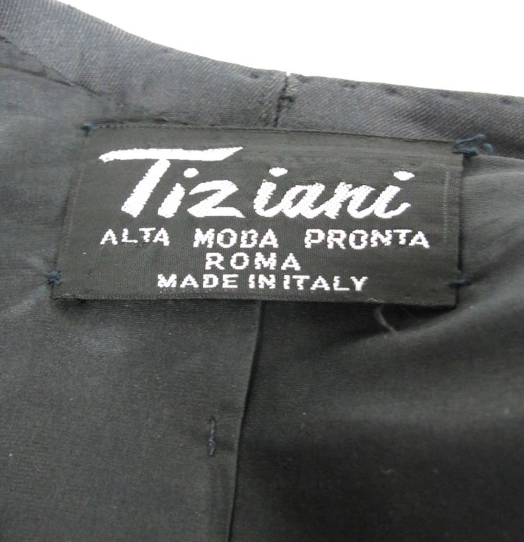 1960s Tiziani black rose gown & jacket 5