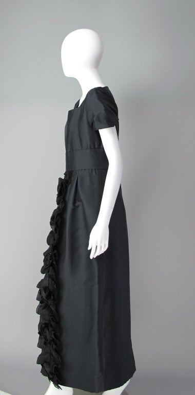 1960s Tiziani black rose gown & jacket 1