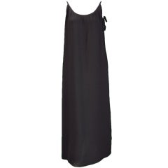 1970s Chloe black silk slip dress