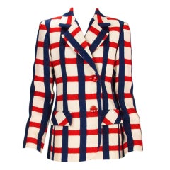 Red white & blue Bill Blass wool blazer