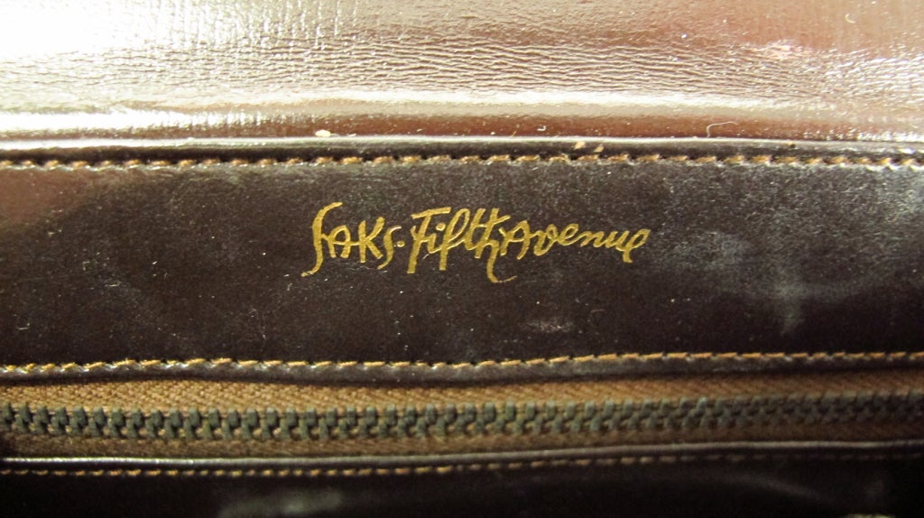 Saks fifth Ave  1960s Alligator handbag 6