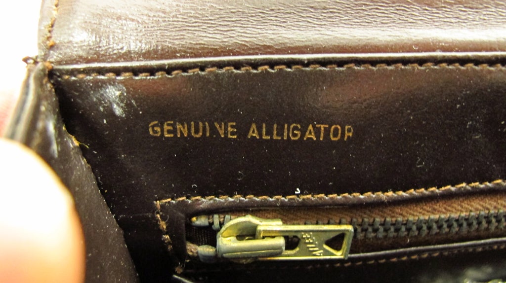 Saks fifth Ave  1960s Alligator handbag 5
