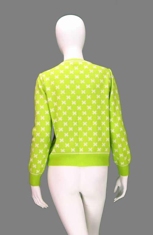 Courreges lime green X cardigan sweater 1
