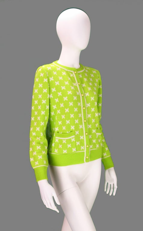 Courreges lime green X cardigan sweater 3