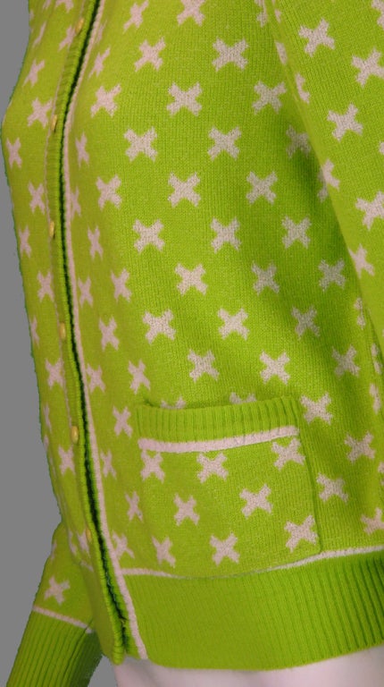 Courreges lime green X cardigan sweater 4