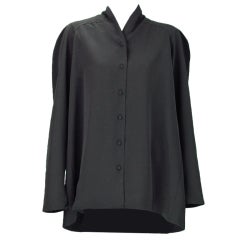 Balenciaga black silk swing  top
