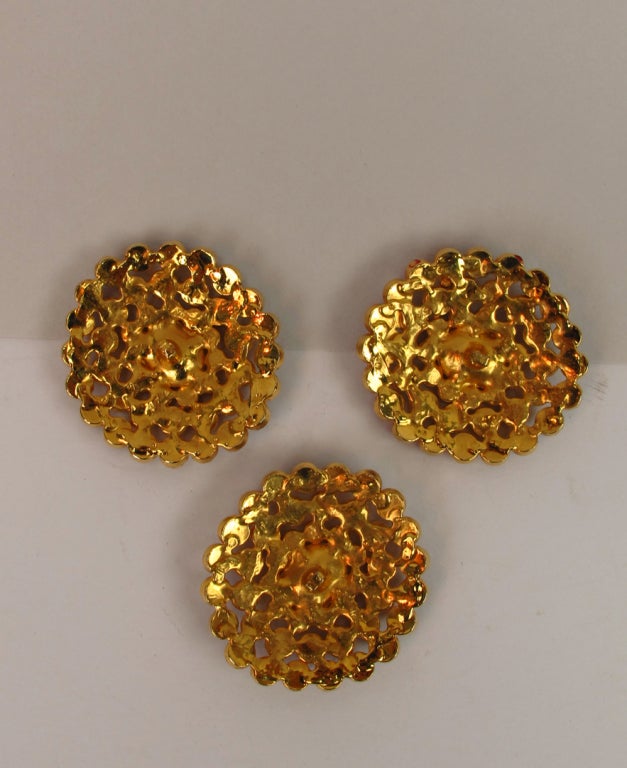 Yves St Laurent  3 gold & enamel buttons 2