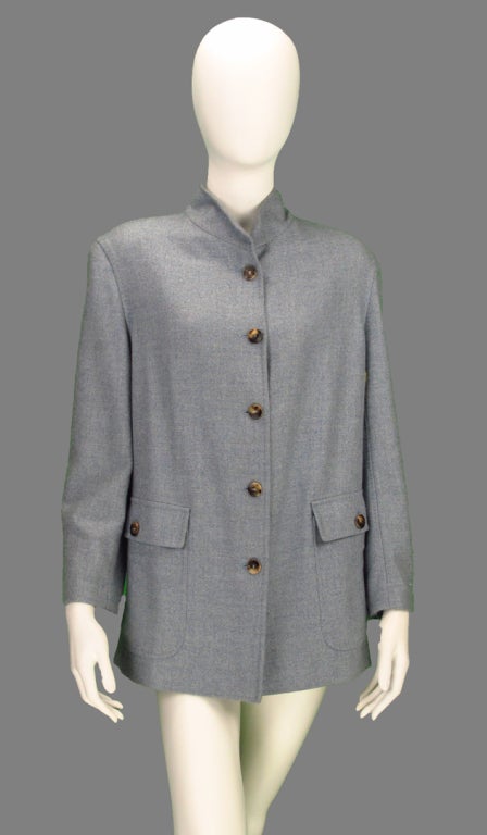 Slate blue cashmere jacket Loro Piana