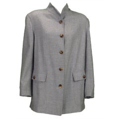 Slate blue cashmere jacket Loro Piana