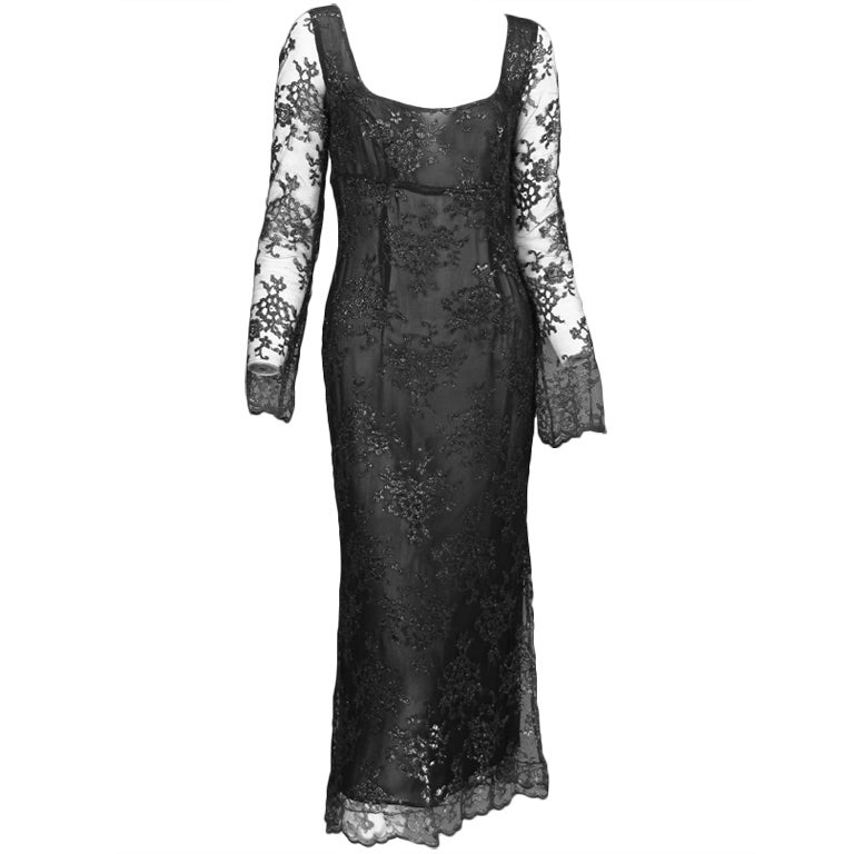 Black lace cocktail dress Blumarine at 1stDibs