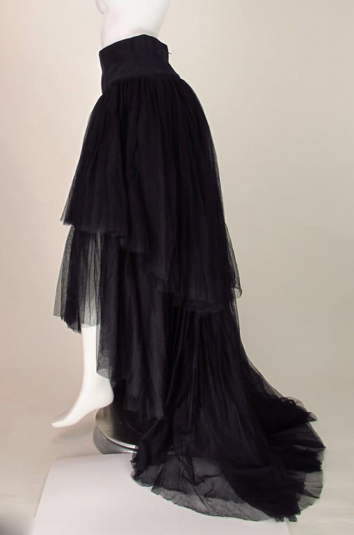 Women's Chanel layered tulle skirt with train 1992