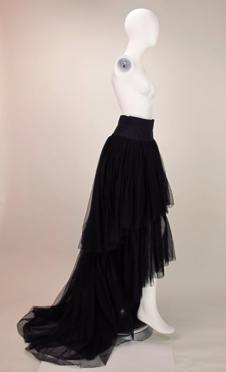 Chanel layered tulle skirt with train 1992 2