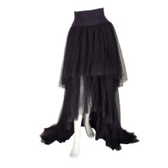 Vintage Chanel layered tulle skirt with train 1992