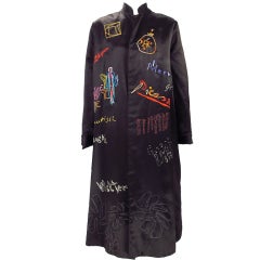 1920s silk embroidered art coat