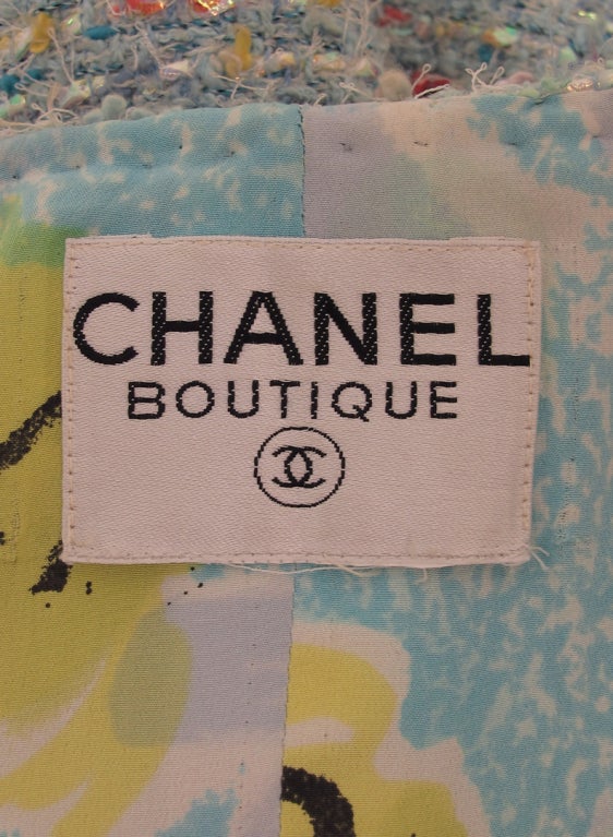 Chanel confetti  tweed coat 7