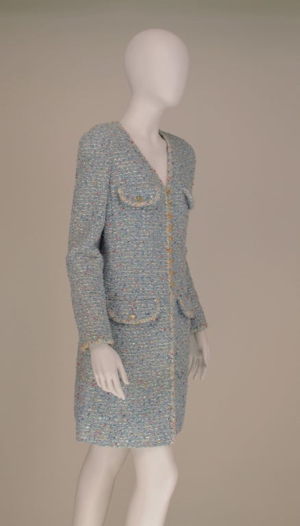 Women's Chanel confetti  tweed coat
