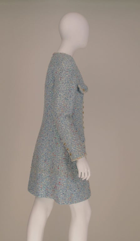 Chanel confetti  tweed coat 1