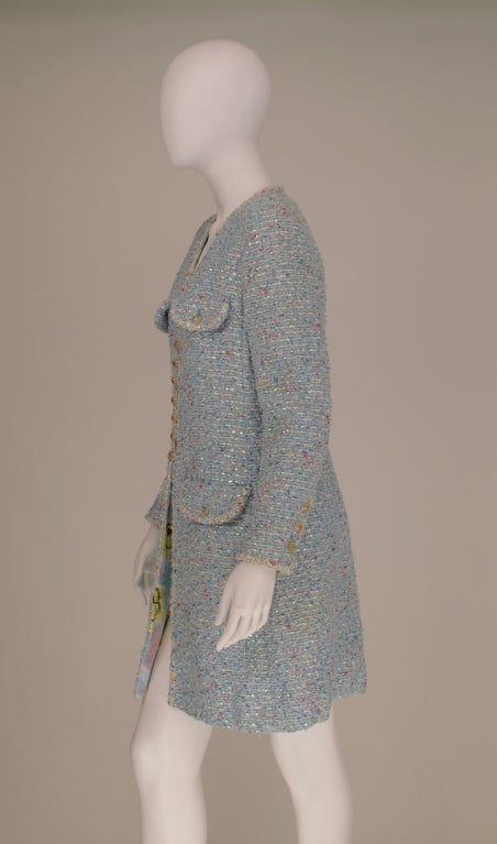 Chanel confetti  tweed coat 4