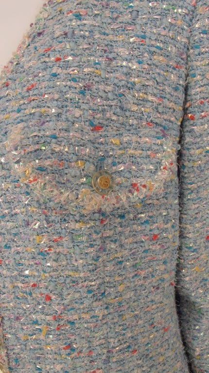 Chanel confetti  tweed coat 6