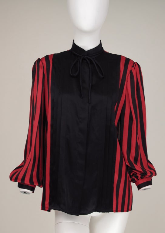 Valentino red & black silk blouse