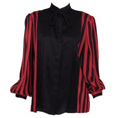 Valentino red & black silk blouse