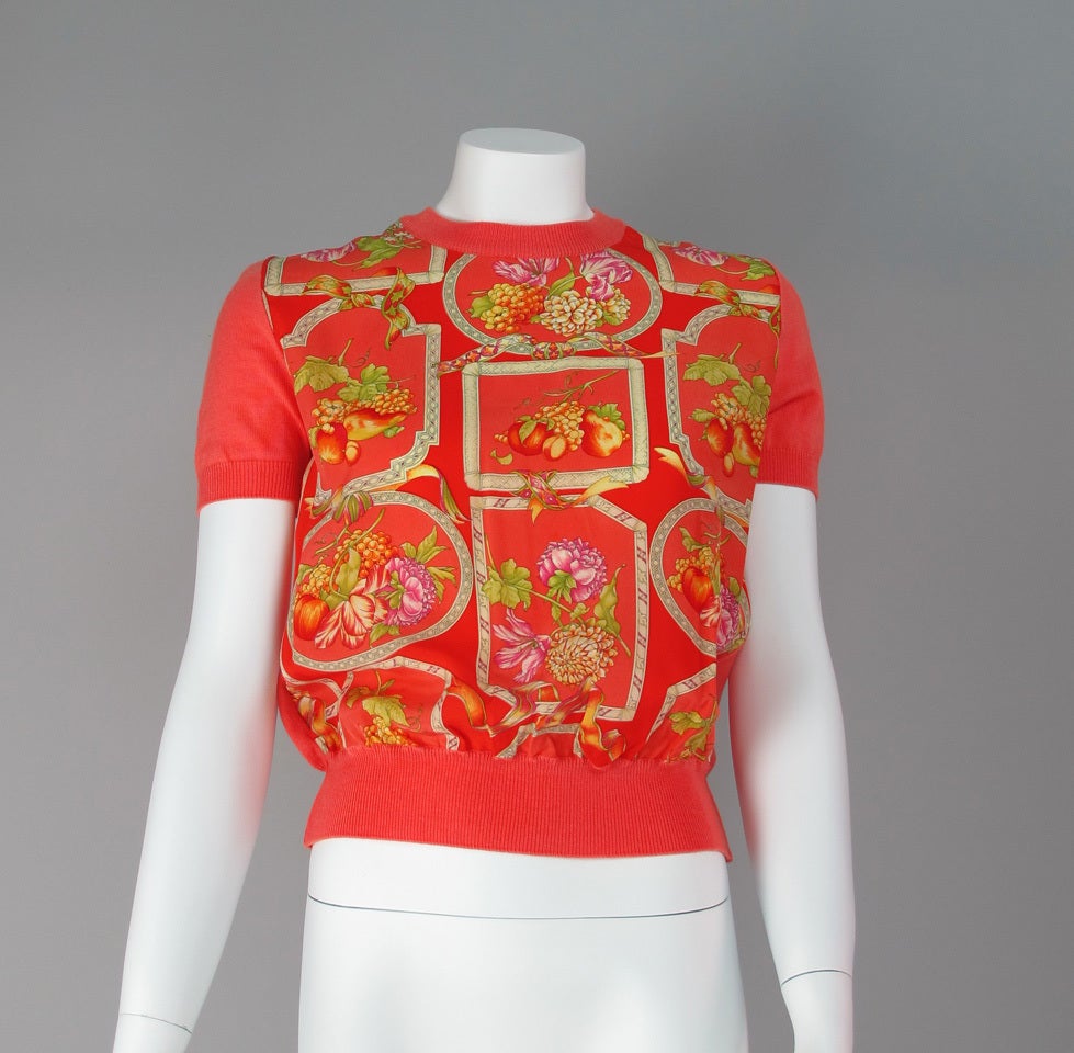 Salvatore Ferragamo silk scarf front sweater