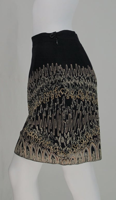 1990s Gianfranco Ferre embroidered silk skirt 1