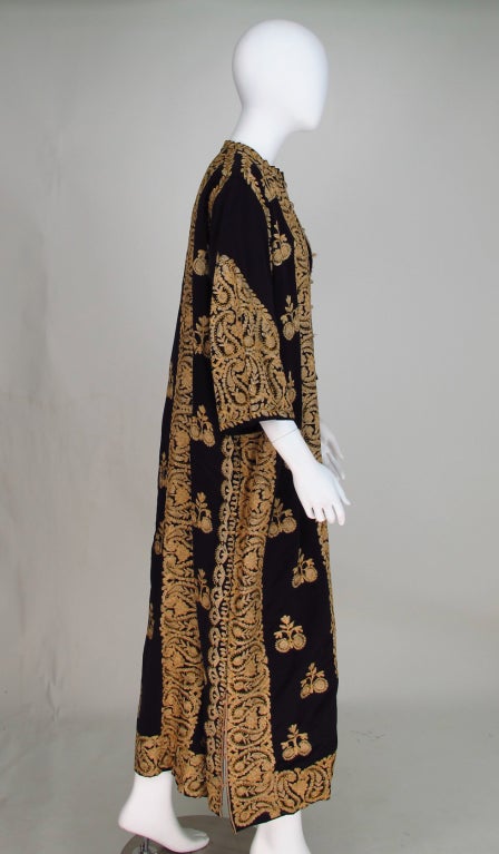 1960s Moroccan gold embroidered evening coat at 1stdibs
