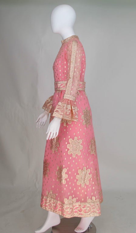 1960s Tina Leser Originals Raj inspired gown In Excellent Condition In West Palm Beach, FL