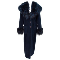 Vintage Giuliana Teso alpaca & fox fur coat 1990s